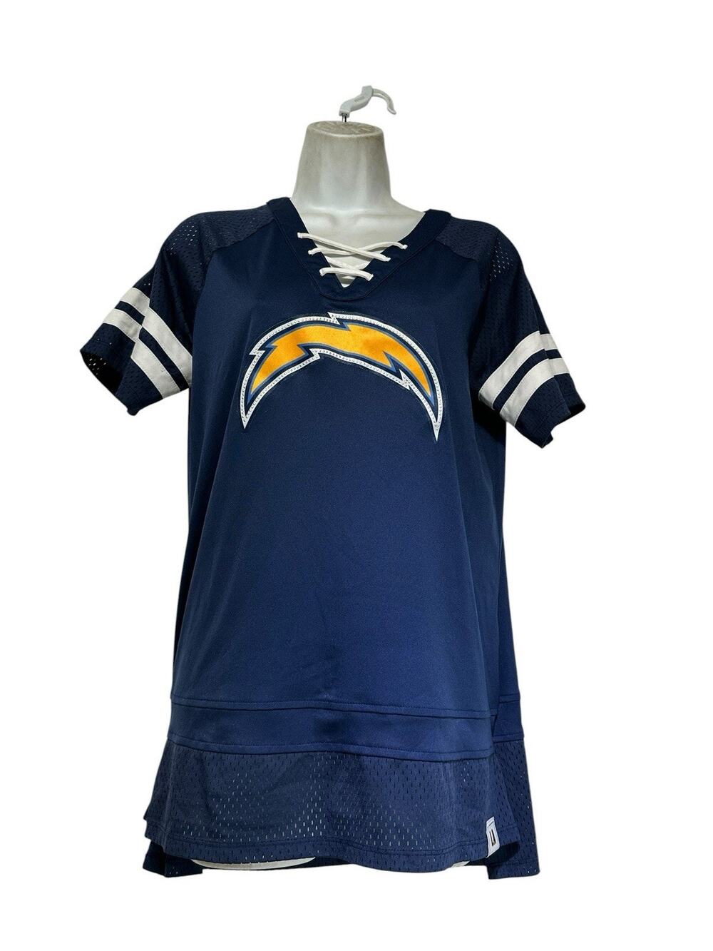 Fanatics Los Angeles Chargers Women's Navy Blue Lace Up Jersey Size L
